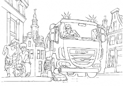 Раскраска DAF LF Euro 6 уборка